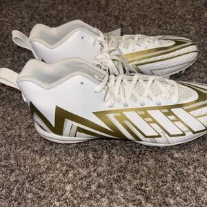 adidas Men's Freak Spark 23 Mid Top Inline Football Shoes White Gold Metallic 11